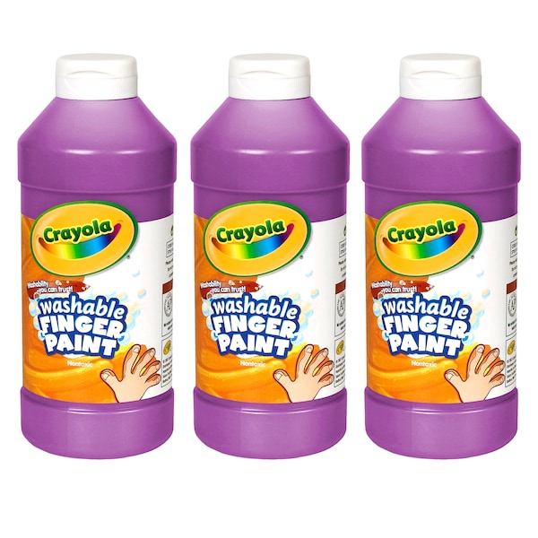 Washable Finger Paint, Violet, 16 oz. Bottle, PK3
